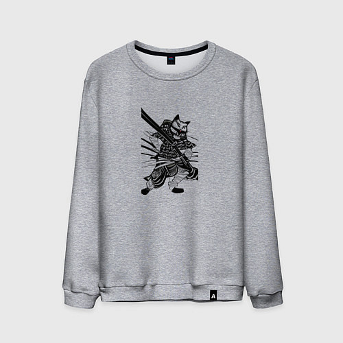 Мужской свитшот Кот-рубака / Меланж – фото 1