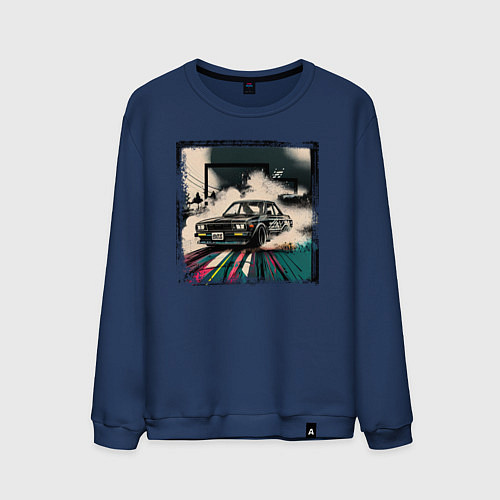 Мужской свитшот JDM дрифт / Тёмно-синий – фото 1