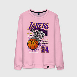 Свитшот хлопковый мужской LA Lakers Kobe, цвет: светло-розовый