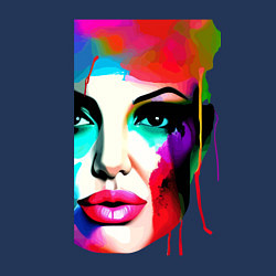 Свитшот хлопковый мужской Angelina Jolie - watercolor - sketch, цвет: тёмно-синий — фото 2