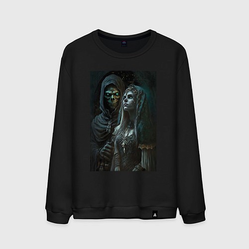 Мужской свитшот Кукла колдуна - нейросеть / Черный – фото 1