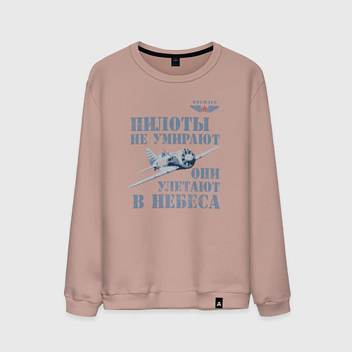 Мужской свитшот Пилоты не умирают / Пыльно-розовый – фото 1