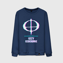 Свитшот хлопковый мужской Ozzy Osbourne glitch rock, цвет: тёмно-синий