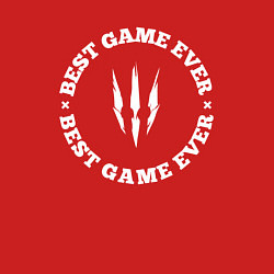 Свитшот хлопковый мужской Символ The Witcher и круглая надпись best game eve, цвет: красный — фото 2