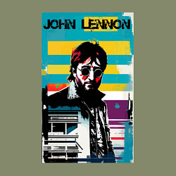 Свитшот хлопковый мужской John Lennon - street art - legend, цвет: авокадо — фото 2