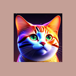 Свитшот хлопковый мужской Милый котик с большими глазами, цвет: пыльно-розовый — фото 2