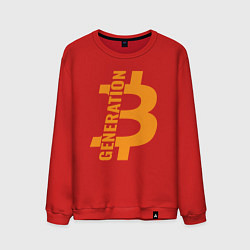 Свитшот хлопковый мужской Поколение биткоин, цвет: красный