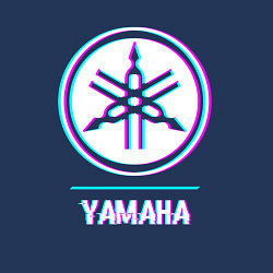 Свитшот хлопковый мужской Значок Yamaha в стиле glitch, цвет: тёмно-синий — фото 2