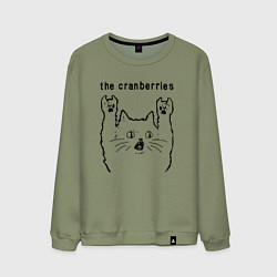 Свитшот хлопковый мужской The Cranberries - rock cat, цвет: авокадо