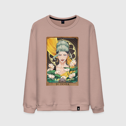 Мужской свитшот The Buddha Tarot Card / Пыльно-розовый – фото 1