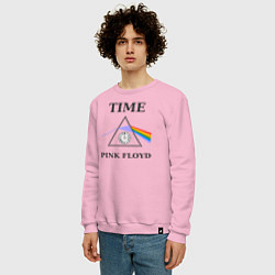 Свитшот хлопковый мужской Время Пинк Флойд рок, цвет: светло-розовый — фото 2