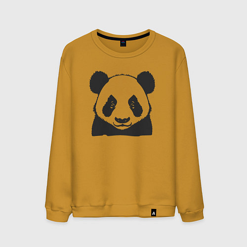 Мужской свитшот Панда китайский медведь / Горчичный – фото 1