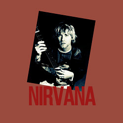 Свитшот хлопковый мужской Курт Кобейн группа NIRVANA, цвет: кирпичный — фото 2