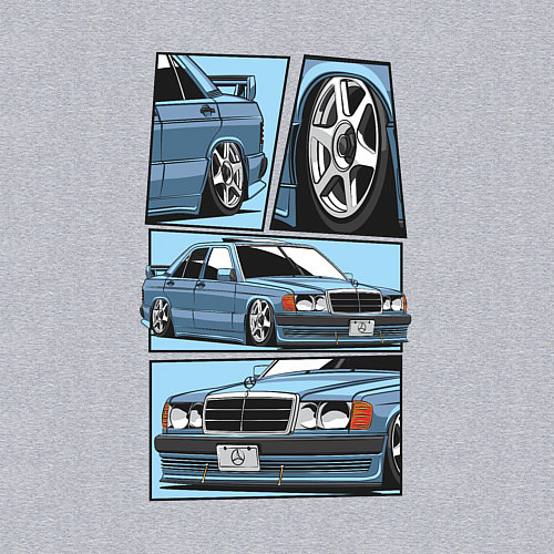 Мужской свитшот Mercedes-Benz 190E V1 / Меланж – фото 3