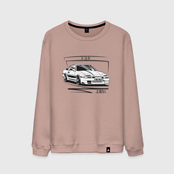 Свитшот хлопковый мужской Toyota Supra MK3, цвет: пыльно-розовый