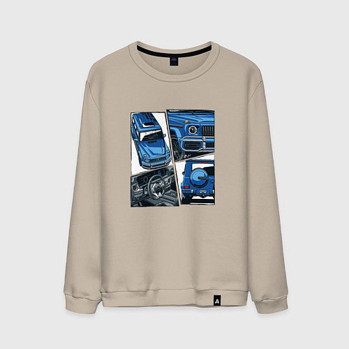 Мужской свитшот Mercedes-Benz G63 AMG Gelandewagen V1 / Миндальный – фото 1