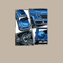 Свитшот хлопковый мужской Mercedes-Benz G63 AMG Gelandewagen V1, цвет: миндальный — фото 2