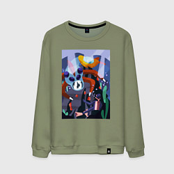 Свитшот хлопковый мужской Subnautica морские чудовища, цвет: авокадо