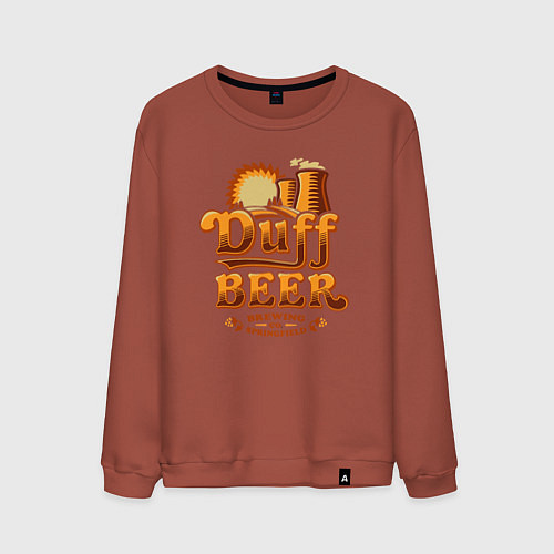 Мужской свитшот Duff beer brewing / Кирпичный – фото 1