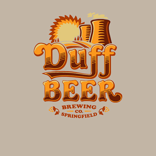 Мужской свитшот Duff beer brewing / Миндальный – фото 3