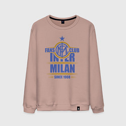 Свитшот хлопковый мужской Inter Milan fans club, цвет: пыльно-розовый