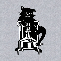 Свитшот хлопковый мужской Кот Бегемот на примусе, цвет: меланж — фото 2