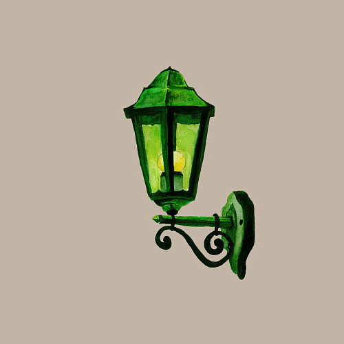 Мужской свитшот Уличный зелёный фонарь / Миндальный – фото 3