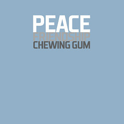 Свитшот хлопковый мужской Peace, friendship, chewing gum, цвет: мягкое небо — фото 2