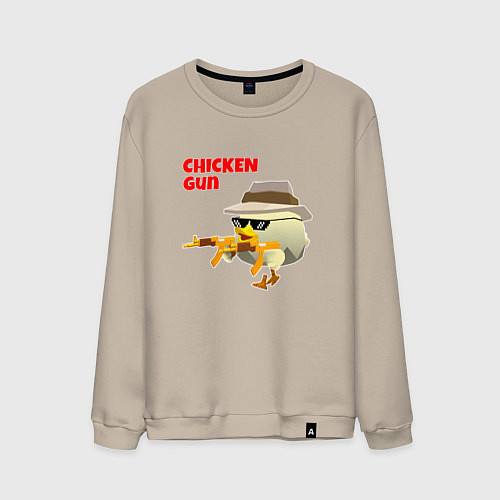 Мужской свитшот Цыпленок с автоматами / Миндальный – фото 1