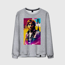Свитшот хлопковый мужской John Lennon - world legend, цвет: меланж