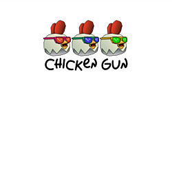 Свитшот хлопковый мужской Chicken gun - три курочки, цвет: белый — фото 2