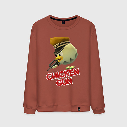 Мужской свитшот Chicken Gun logo / Кирпичный – фото 1