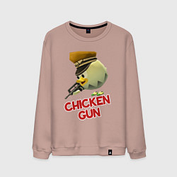 Свитшот хлопковый мужской Chicken Gun logo, цвет: пыльно-розовый