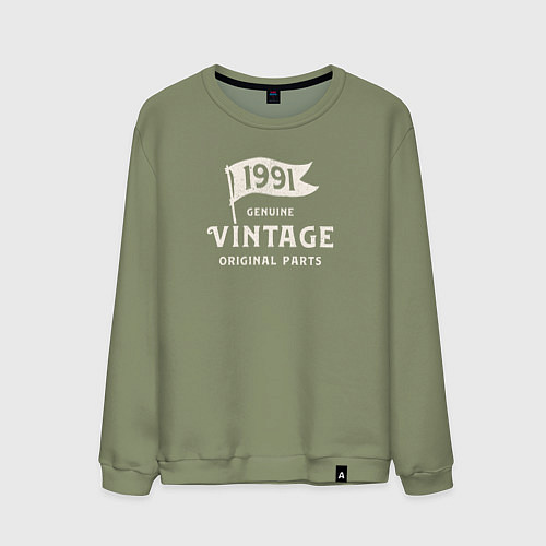 Мужской свитшот 1991 подлинный винтаж - оригинальные детали / Авокадо – фото 1