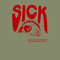 Свитшот хлопковый мужской Sick i cant away from you red, цвет: авокадо — фото 2