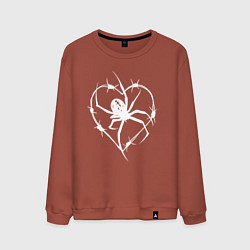 Свитшот хлопковый мужской Spider love, цвет: кирпичный