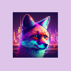 Свитшот хлопковый мужской Неоновая лисица, цвет: лаванда — фото 2