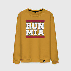 Свитшот хлопковый мужской Run Miami Heat, цвет: горчичный
