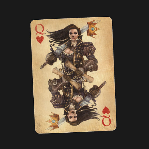 Мужской свитшот Fable III Героиня Яснодола, дама черви / Черный – фото 3