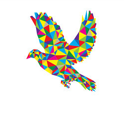 Свитшот хлопковый мужской Разноцветная птичка, цвет: белый — фото 2