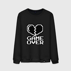 Свитшот хлопковый мужской Game Over на черном фоне, цвет: черный