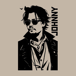 Свитшот хлопковый мужской Johnny Depp - graphics, цвет: миндальный — фото 2