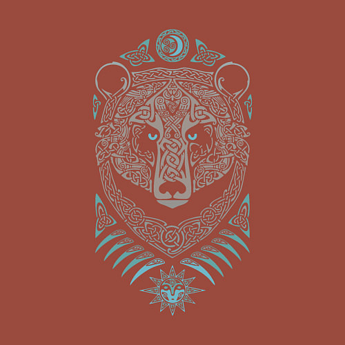 Мужской свитшот Мифология славян - медведь / Кирпичный – фото 3