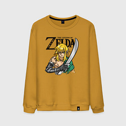 Свитшот хлопковый мужской The Legend of Zelda - Tears of the Kingdom, цвет: горчичный