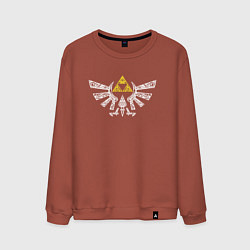 Свитшот хлопковый мужской The Legend of Zelda - znak, цвет: кирпичный