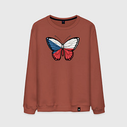 Свитшот хлопковый мужской Чехия бабочка, цвет: кирпичный