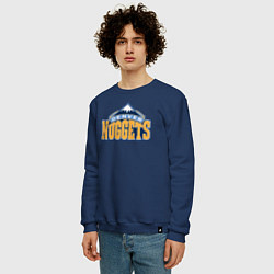 Свитшот хлопковый мужской Denver Nuggets, цвет: тёмно-синий — фото 2