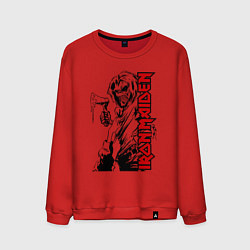 Свитшот хлопковый мужской Iron maiden fans, цвет: красный