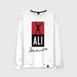 Свитшот хлопковый мужской Muhammad Ali boxer, цвет: белый