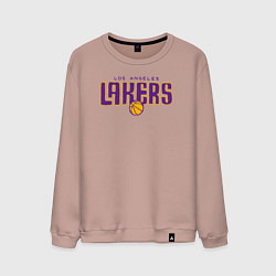 Свитшот хлопковый мужской Team Lakers, цвет: пыльно-розовый